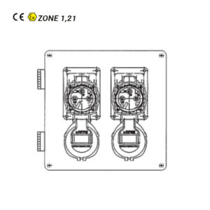 Rack de 2 Tomas de Corriente ATEX 1P+N+T